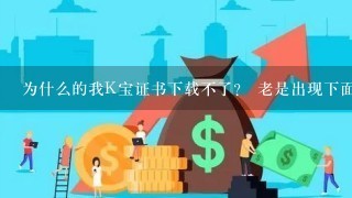 为什么的我K宝证书下载不了？ 老是出现下面这个问题？什么情况？