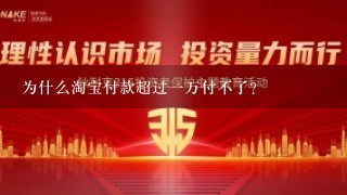 为什么淘宝付款超过一万付不了？