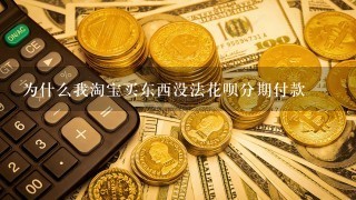 为什么我淘宝买东西没法花呗分期付款