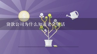 贷款公司为什么知道老公电话