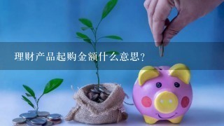 理财产品起购金额什么意思?