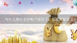 为什么微信支付账户冻结了，已经解除还是不能使用？