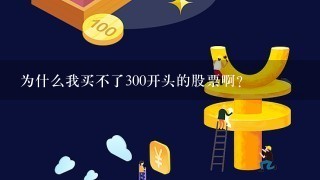 为什么我买不了300开头的股票啊？