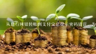 从建行网银转账到支付宝总提示密码错误，为什么呢