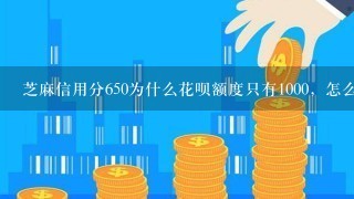 芝麻信用分650为什么花呗额度只有1000，怎么提高额度，我朋友680的信用分怎么有8000的额度