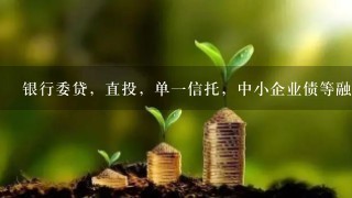 银行委贷，直投，单一信托，中小企业债等融资方式的成本以及优势劣势