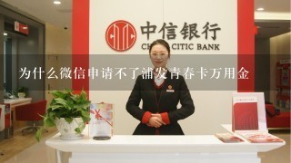 为什么微信申请不了浦发青春卡万用金