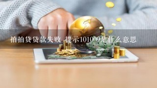 拍拍贷贷款失败 提示101009是什么意思