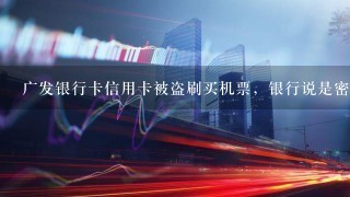 广发银行卡信用卡被盗刷买机票，银行说是密码交易不承担责任。