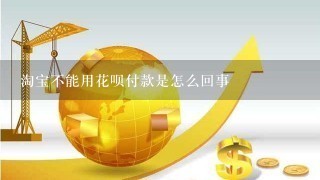 淘宝不能用花呗付款是怎么回事