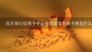 民生银行信用卡中心申请进度查询不到是什么情况