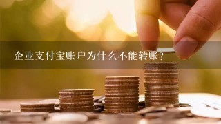 企业支付宝账户为什么不能转账？