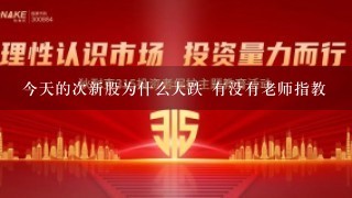 今天的次新股为什么大跌 有没有老师指教