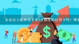 企业法人能申请下来5万额度的信用卡吗？哪家银行最有可能？