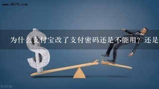 为什么支付宝改了支付密码还是不能用？还是显示输入