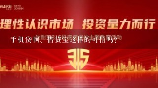 手机贷啊、借贷宝这样的可信吗？