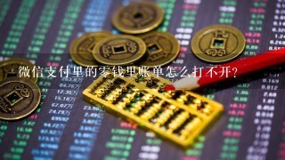 微信支付里的零钱里账单怎么打不开？