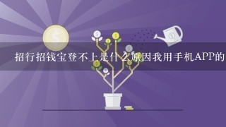 招行招钱宝登不上是什么原因我用手机APP的