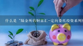 什么是“陆金所的财富汇-定向委托投资系列资产转让