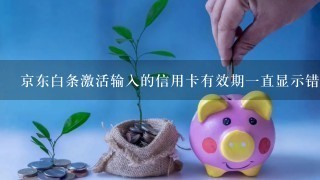 京东白条激活输入的信用卡有效期一直显示错误怎么办?