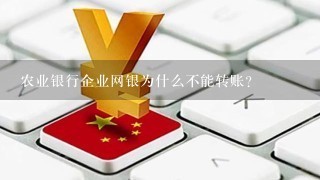 农业银行企业网银为什么不能转账？