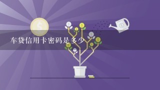 车贷信用卡密码是多少