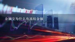 余额宝为什么有冻结金额