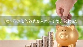 微信0钱通的钱我存入两天了怎么没收益？