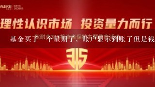 基金买了1个星期了，账户显示到账了但是钱没有到账