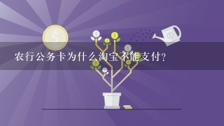 农行公务卡为什么淘宝不能支付？